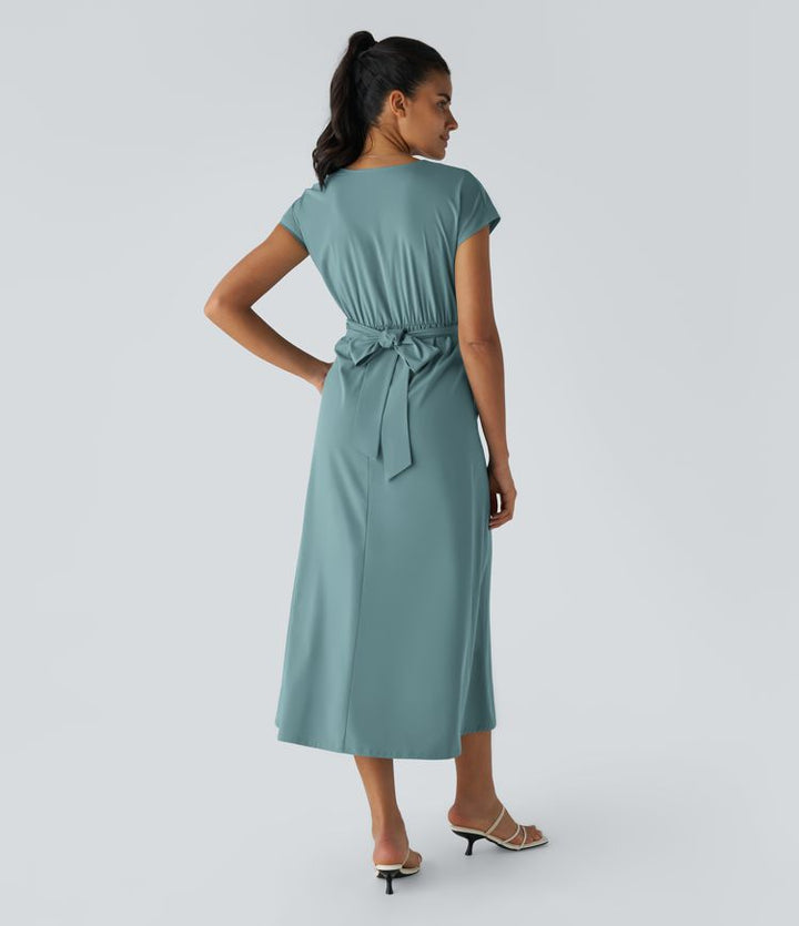 Linda™|Elegante Wikkeljurk met Hoge Taille