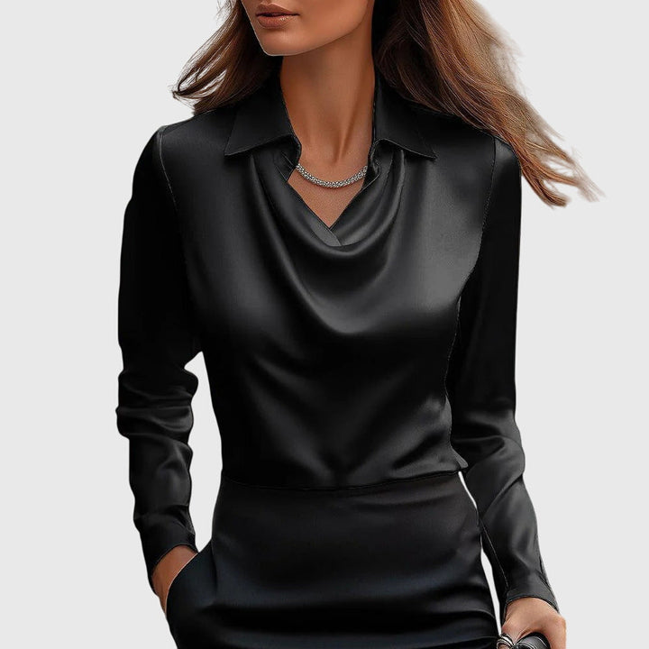 Sylvie|Blouse met luxe glans