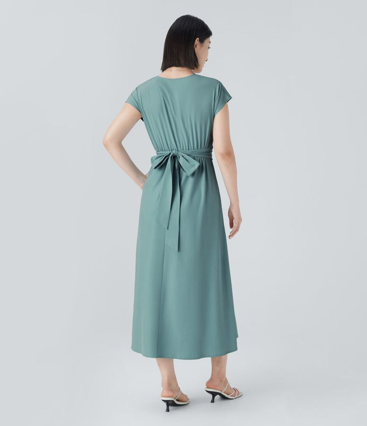 Linda™|Elegante Wikkeljurk met Hoge Taille