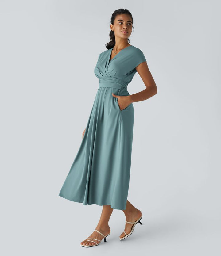 Linda™|Elegante Wikkeljurk met Hoge Taille
