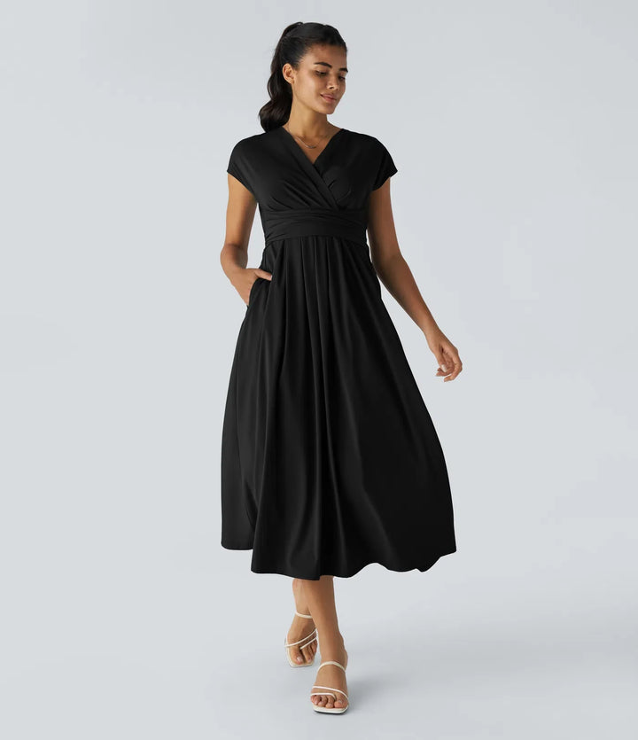Linda™|Elegante Wikkeljurk met Hoge Taille