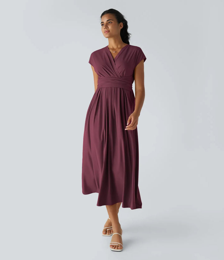 Linda™|Elegante Wikkeljurk met Hoge Taille