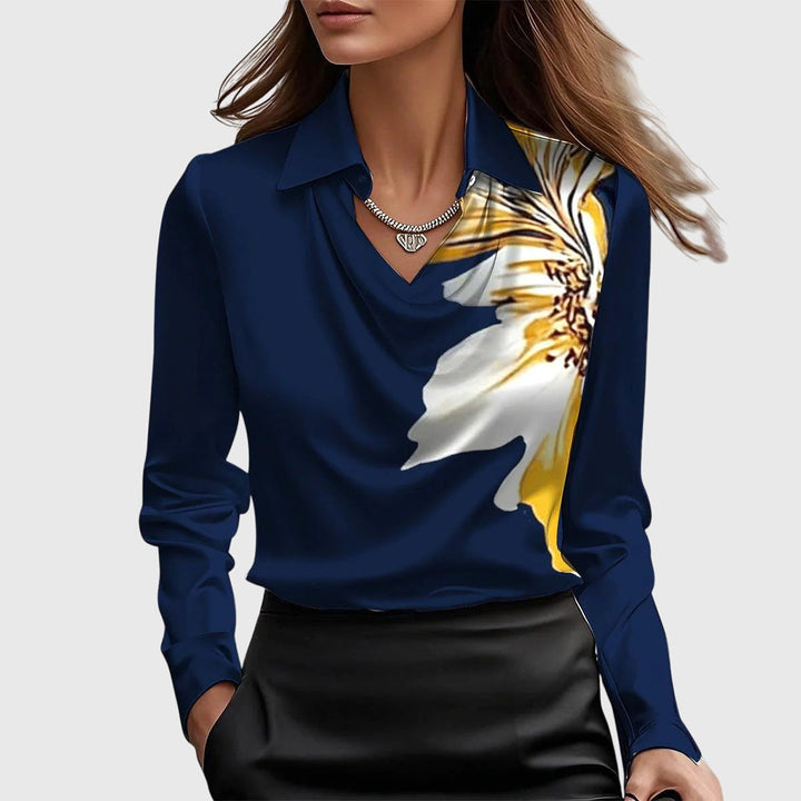 Sylvie|Blouse met luxe glans