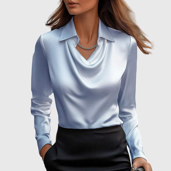 Sylvie|Blouse met luxe glans