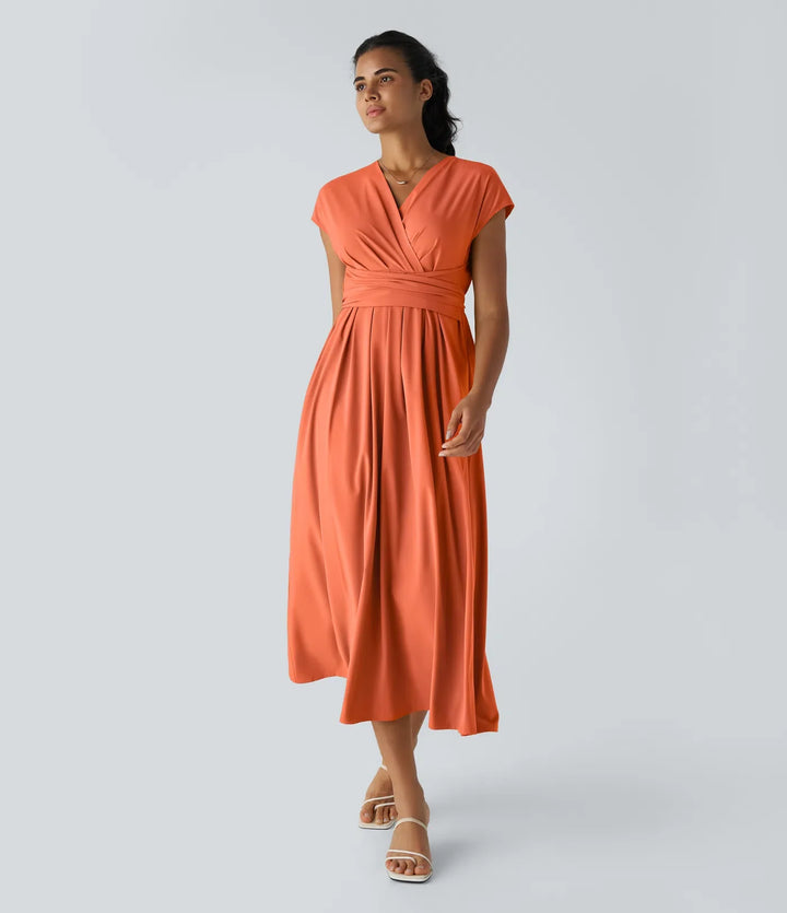 Linda™|Elegante Wikkeljurk met Hoge Taille