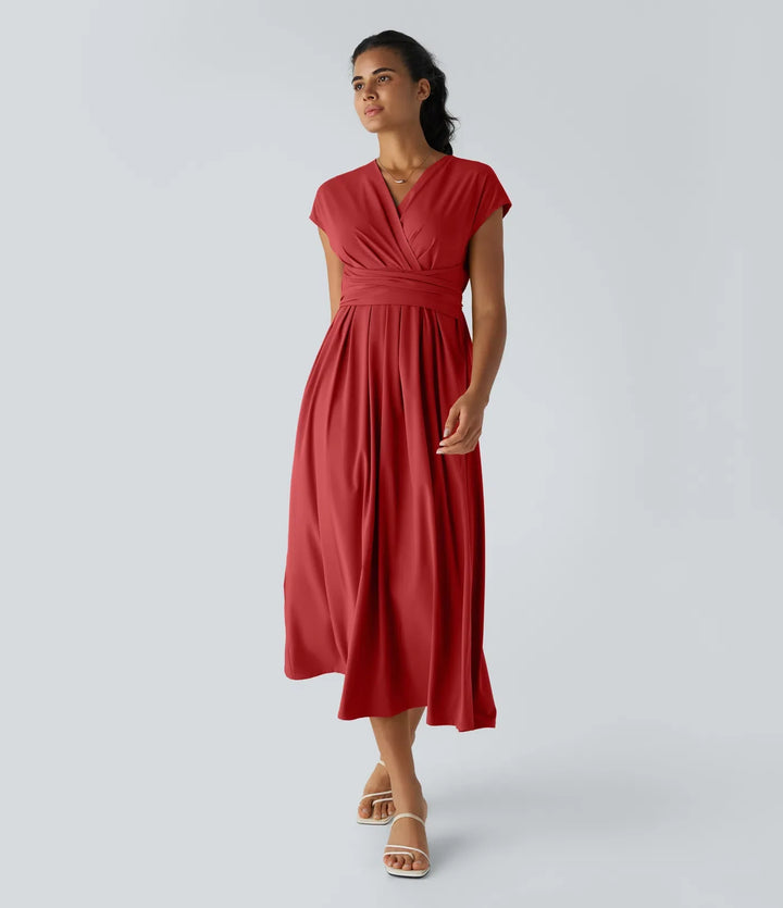 Linda™|Elegante Wikkeljurk met Hoge Taille