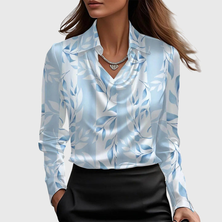 Sylvie|Blouse met luxe glans