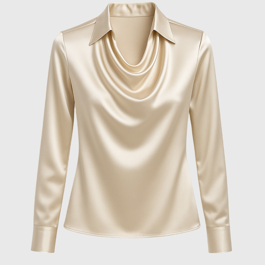 Sylvie|Blouse met luxe glans